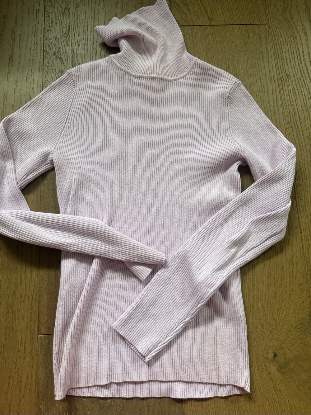Northern Reflections Light Pink Ribbed Turtleneck Sweater